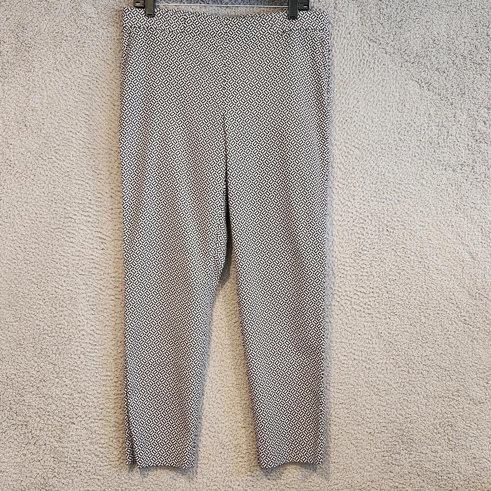 J Jill Pants Womens 12 Geometric Essential Slim Ankle Stretch Comfort Work